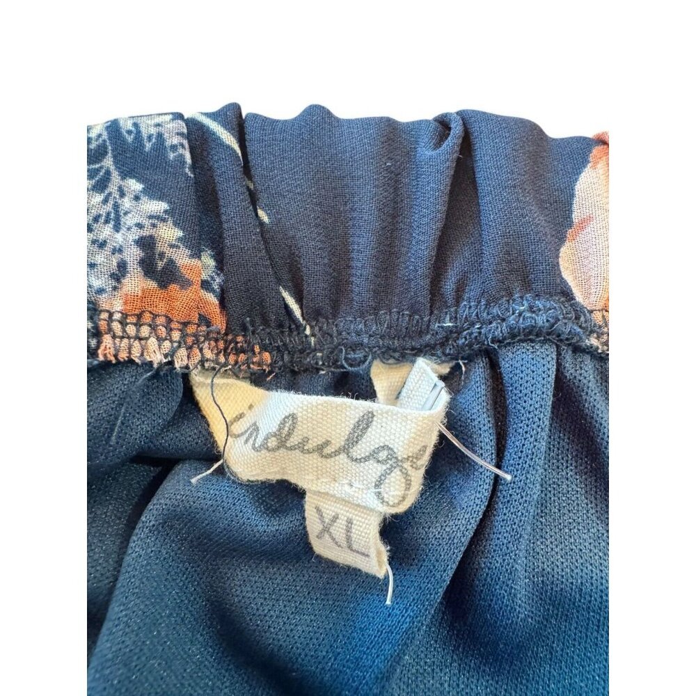 Indulge Blue Floral‎ Dress Size XL off Shoulder Mini Dress Lined sheer boho - Picture 6 of 11